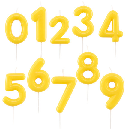 Candelina glossy giallo con pick: Incartare