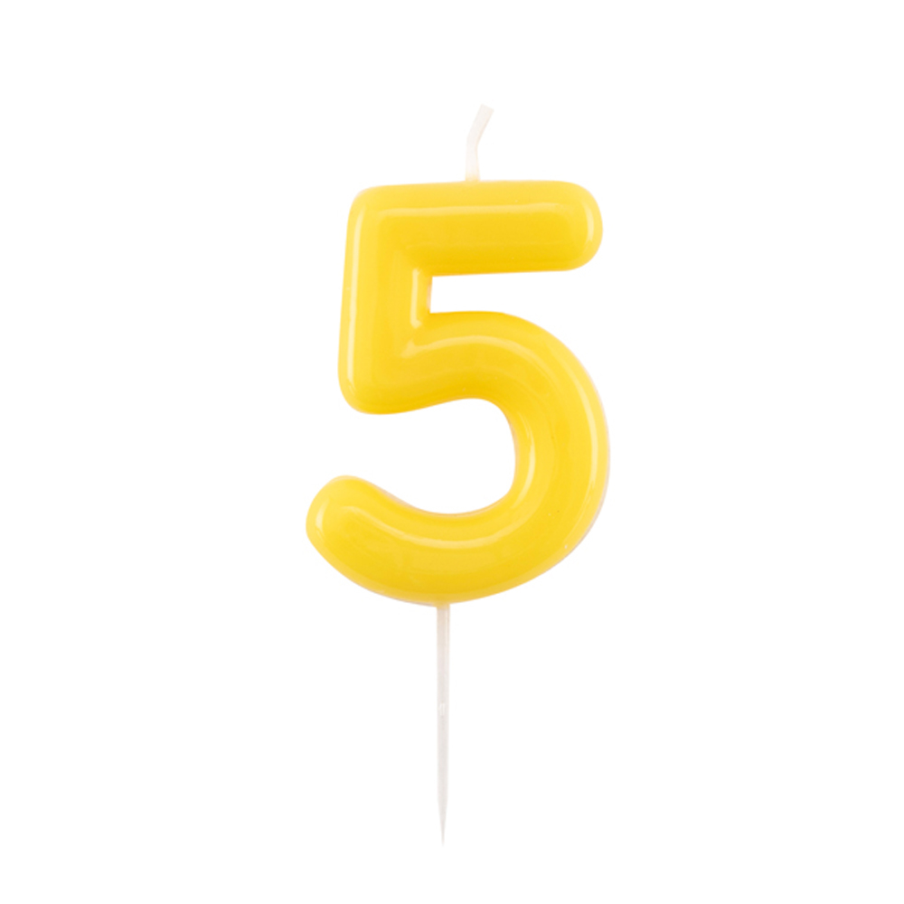 Candelina glossy giallo con pick: Incartare