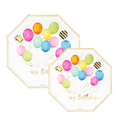 Piatti in carta birthday ballons (8 pezzi)Incartare