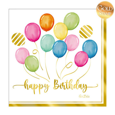 Tovaglioli in carta birthday ballons (16 pezzi)Incartare