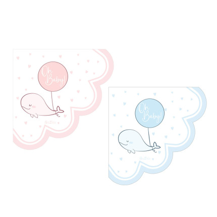 Tovaglioli in carta oh baby! smerlati (16 pezzi)