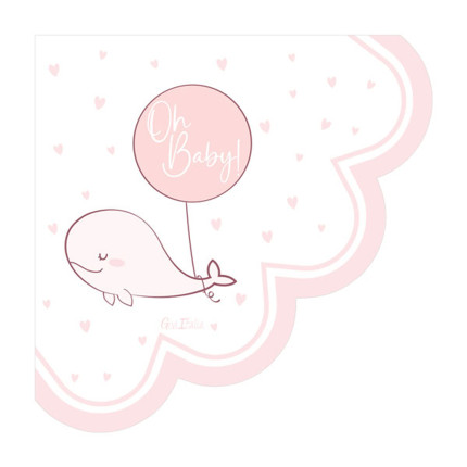 Tovaglioli in carta oh baby! smerlati (16 pezzi)