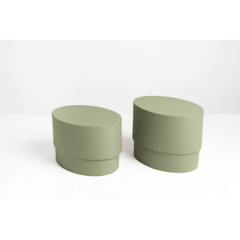 Scatola fashion ovale verde muschio