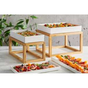 Set 2 supporti buffet in bamboo