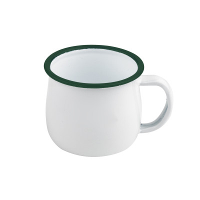Tazza smaltata bordo verde