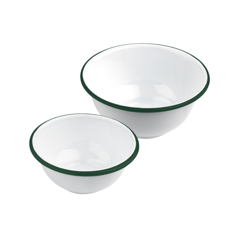 Ciotola smaltata bordo verde