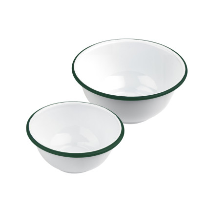 Ciotola smaltata bordo verde