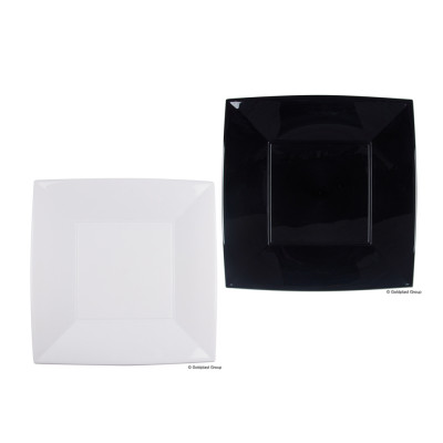 Piatti in Plastica Grandi Nice (12 pezzi) | Vendita online all'ingrosso b2b - bianco