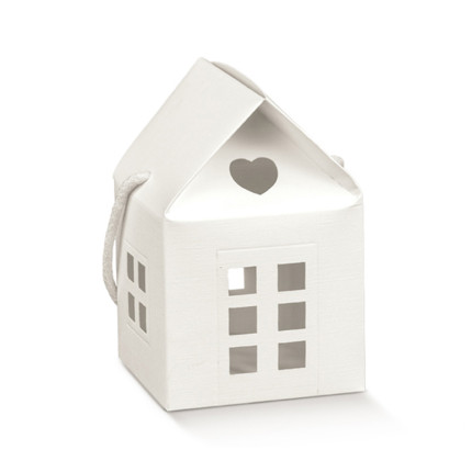 Casetta con cuore fibra bianca. Incartare Casetta con cuore fibra bianca. Incartare