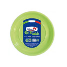 Piatti piani in plastica colorati riutilizzabili (25 pezzi)