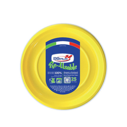 Piatti Piani in Plastica Colorati Riutilizzabili (25 Pezzi) Piatti Piani in Plastica Colorati Riutilizzabili (25 Pezzi)