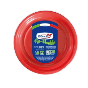 Piatti Frutta in Plastica Colorati Riutilizzabili e Sostenibili 25pzz Piatti Frutta in Plastica Colorati Riutilizzabili e Sostenibili 25pzz