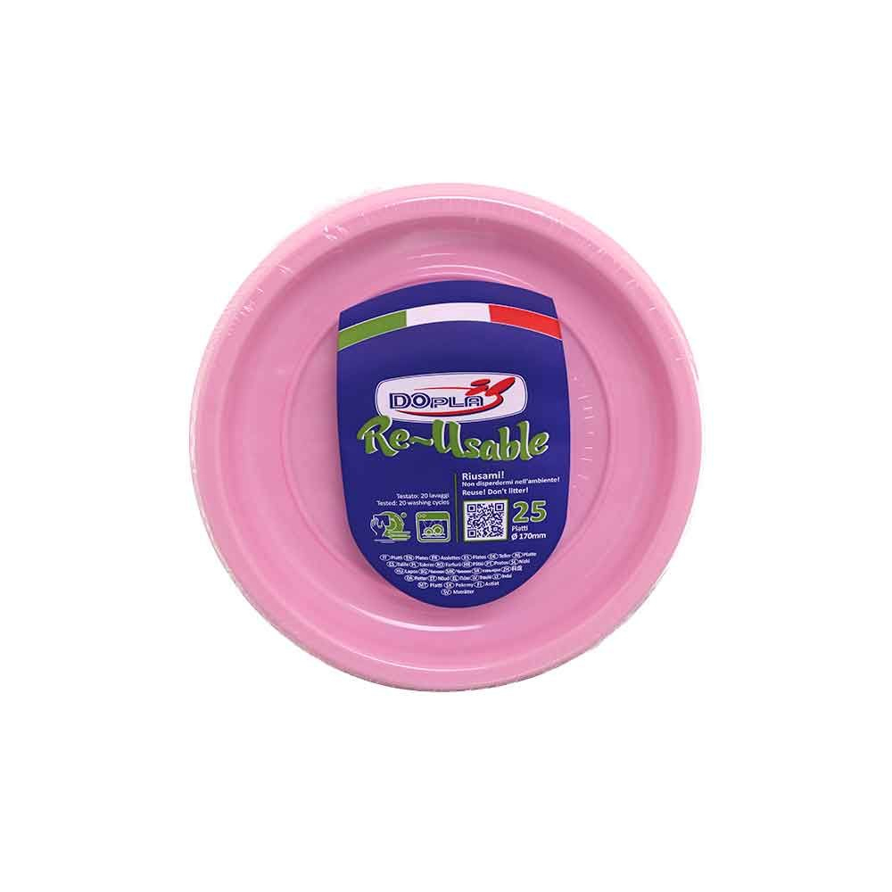 Piatti Frutta in Plastica Colorati Riutilizzabili e Sostenibili 25pzz