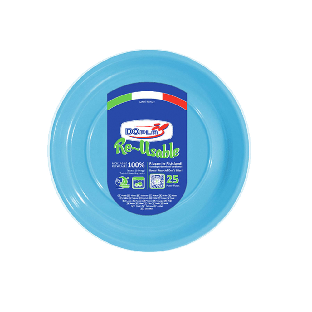 Piatti Frutta in Plastica Colorati Riutilizzabili e Sostenibili 25pzz