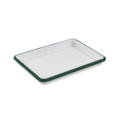 Vassoio smaltato bordo verde