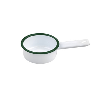 Mini casseruola in acciaio smaltato bordo verde 2
