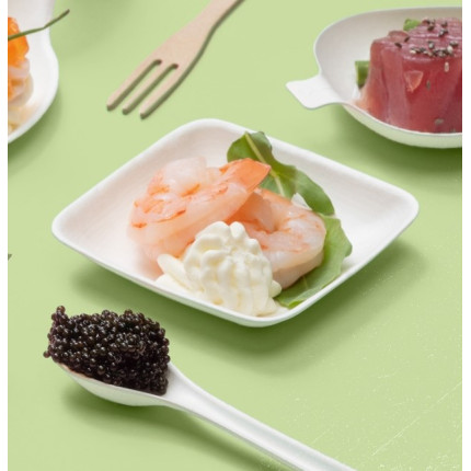 Mini Piatti Quadrati in Polpa di Cellulosa Finger Food (25 pezzi)