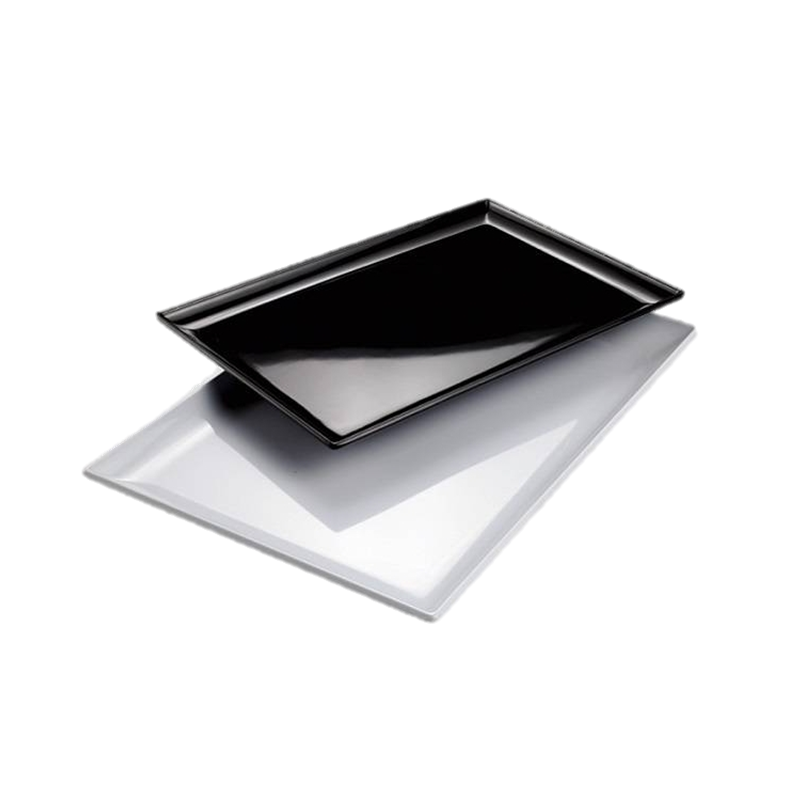 Vassoio rettangolare nero lucido in melamina