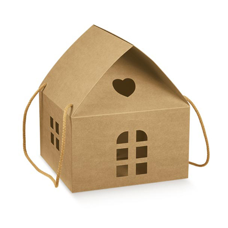 Scatola Casetta con Cordini Avana