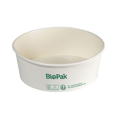 Bowl Ronda per poke e insalatone in cartone bianco