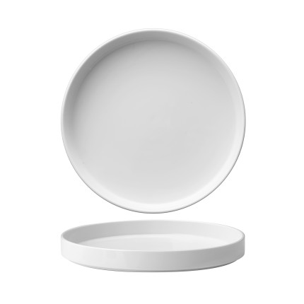 Piatto piano Oslo in porcellana 26CM con bordi alti - Vendita Ingrosso Piatto piano Oslo in porcellana 26CM con bordi alti - Vendita Ingrosso