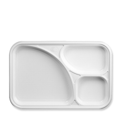 Piatti 3 scomparti in plastica (50 pezzi)