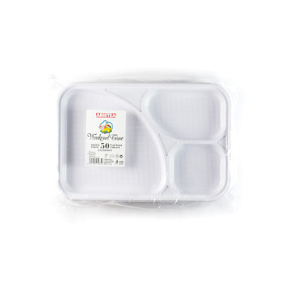 Piatti 3 scomparti in plastica (50 pezzi) 2