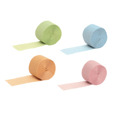 Rotoli di carta crespa colori assortiti verde blu arancio e rosa 4pzz