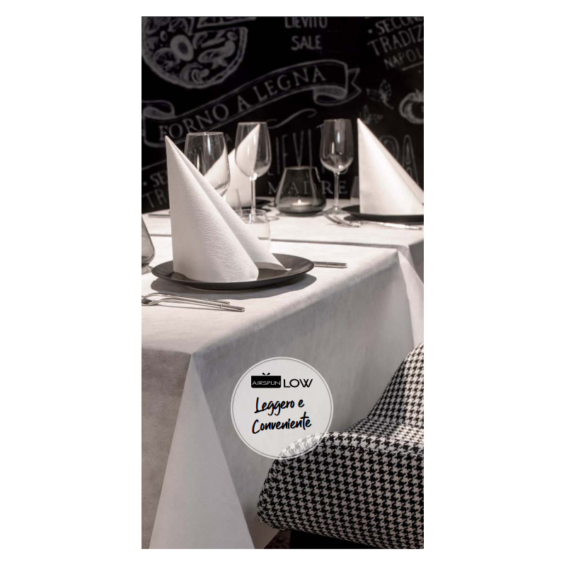 Tovaglia quadrata coprimacchia bianca (25 pezzi)