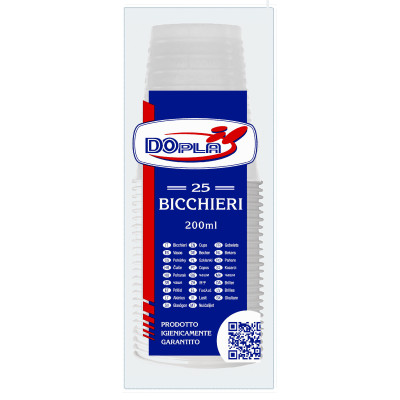 Bicchieri in plastica bianchi 200ML (25 pezzi)