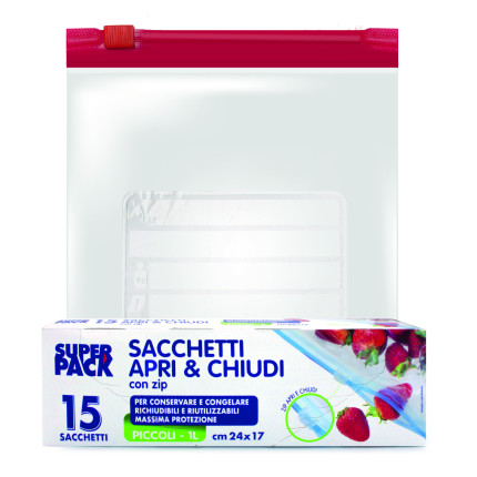 Sacchetti gelo con zip 1LT (15 pezzi)