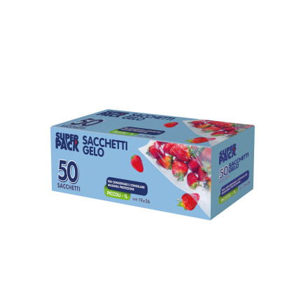 Sacchetti gelo in rotolo con laccetti 1LT (50 pezzi)