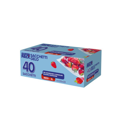 Sacchetti gelo in rotolo con laccetti 3LT (40 pezzi)