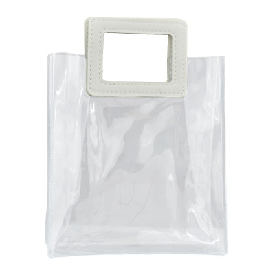 Borsa in PVC trasparente con manico quadrato