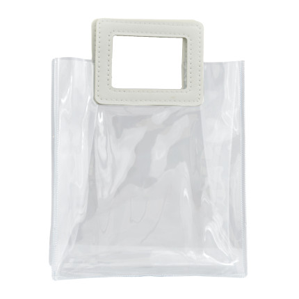 Borsa in PVC trasparente con manico quadrato Borsa in PVC trasparente con manico quadrato