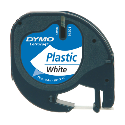 Nastro dymo plastica bianco 12MMx4MT Nastro dymo plastica bianco 12MMx4MT