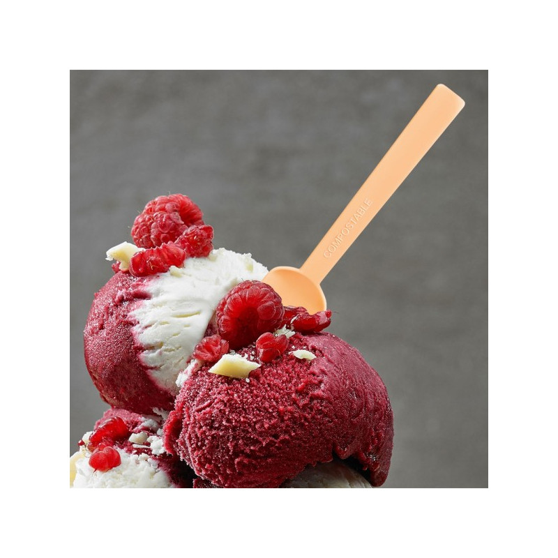 Cucchiai Per Granita Biodegradabili Bianchi - 14 Cm, Compostabili Per Gelati E Dessert