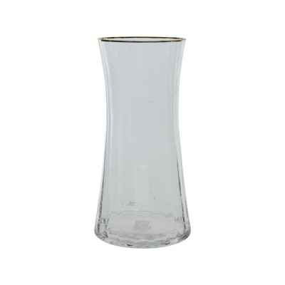 Vaso Caraffa in Vetro Trasparente con Bordo Oro | Vendita Ingrosso