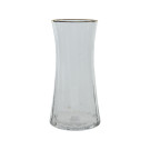 Vaso caraffa in vetro trasparente con bordo oro