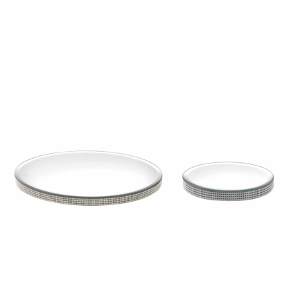 Specchio tondo con bordo in strass 2 misure Specchio tondo con bordo in strass 2 misure