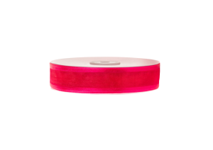Nastro organza fucsia con bordi in raso Nastro organza fucsia con bordi in raso