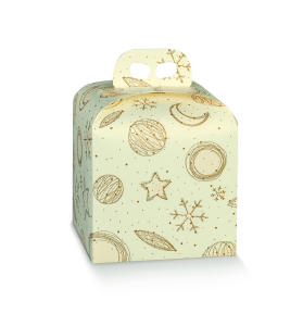 Scatole porta Panettone con manico 1Kg bianco Scatole porta Panettone con manico 1Kg bianco