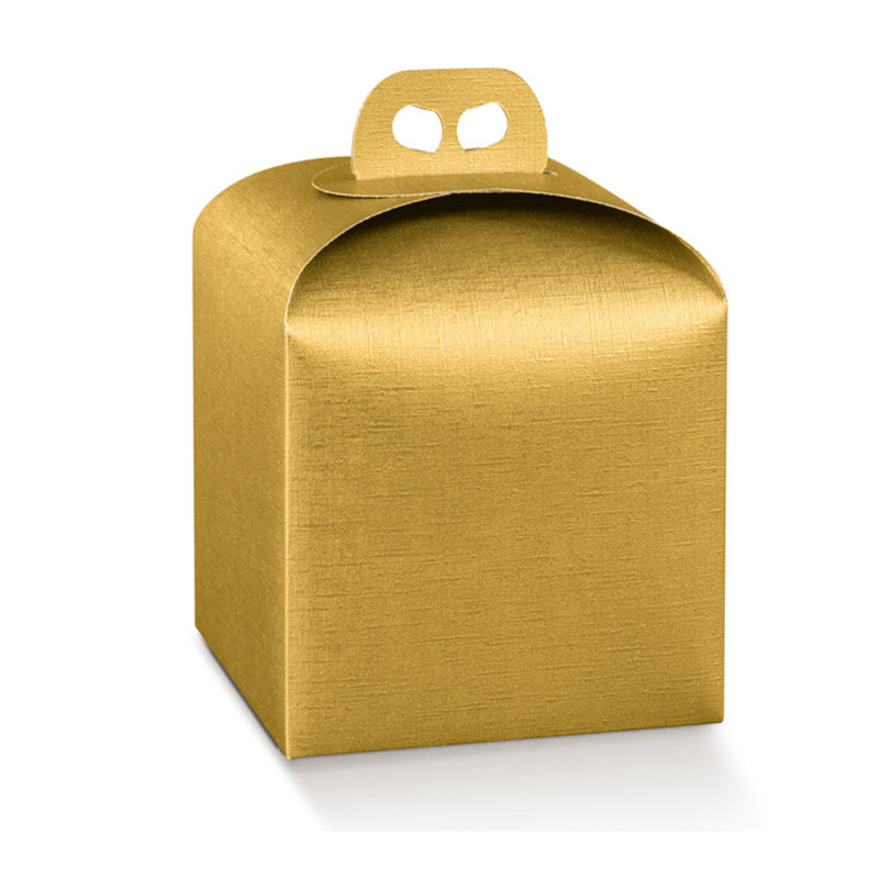 Scatola per mini panettone con manico 100Gr oro
