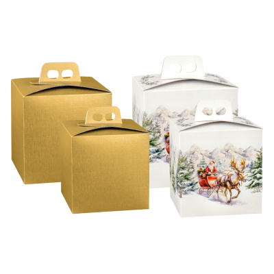 Scatola porta panettone Quadrella natalizia