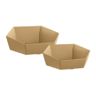 Vassoio esagonale in cartoncino avana Vassoio esagonale in cartoncino avana