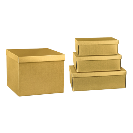 Scatole fondo coperchio fibra oro diverse dimensioni Scatole fondo coperchio fibra oro diverse dimensioni