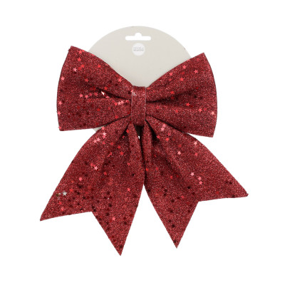 Fiocco decorativo rosso con stelline