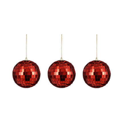 Sfere a specchio rosse 8cm (3 pezzi) Sfere a specchio rosse 8cm (3 pezzi)