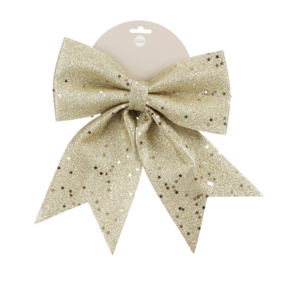 Fiocco champagne con stelline oro 28cm