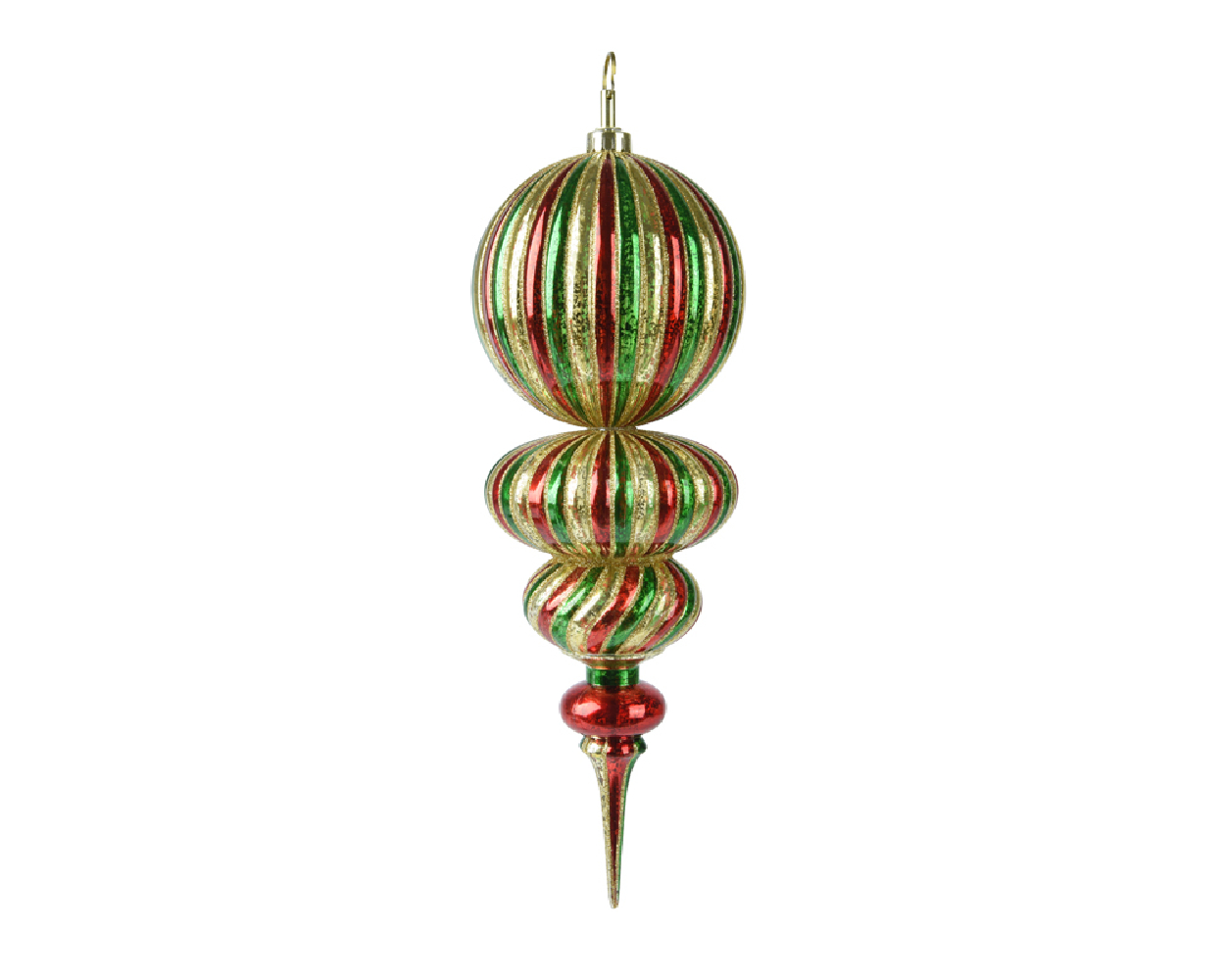 Ornamento pendente natalizio rosso verde oro